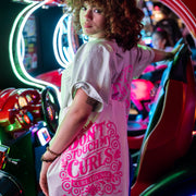 Pink Puff Tote Bag "Don't Touch My Curls™"