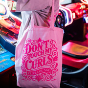 Pink Puff Tote Bag "Don't Touch My Curls™"